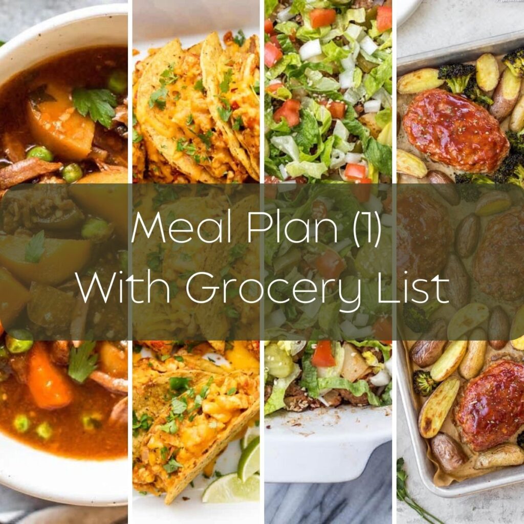 Meal Plan (1) With Grocery List