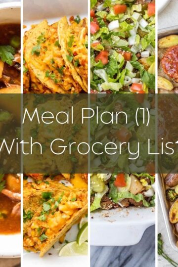 Meal Plan (1) With Grocery List
