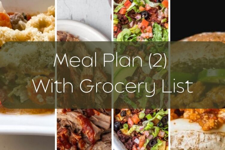 Meal Plan (2) With Grocery List