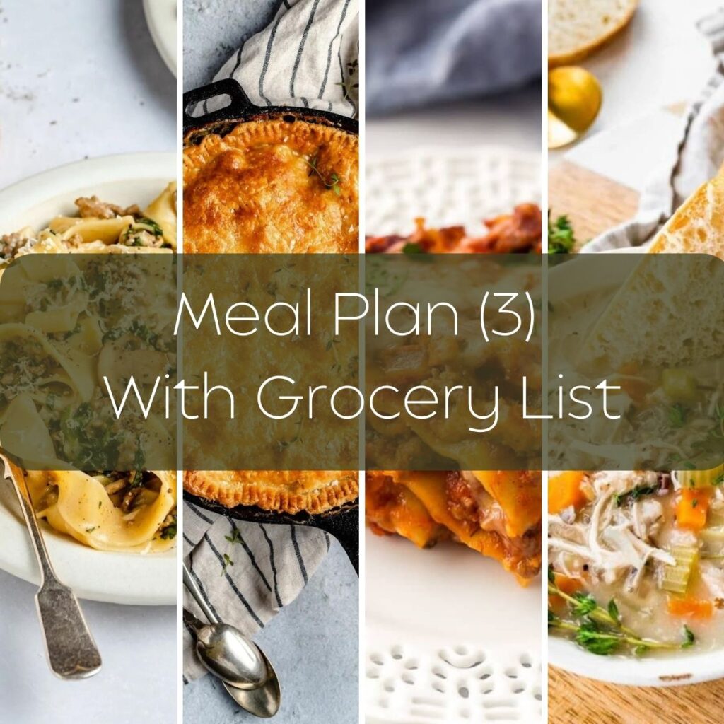 Meal Plan (3) With Grocery List