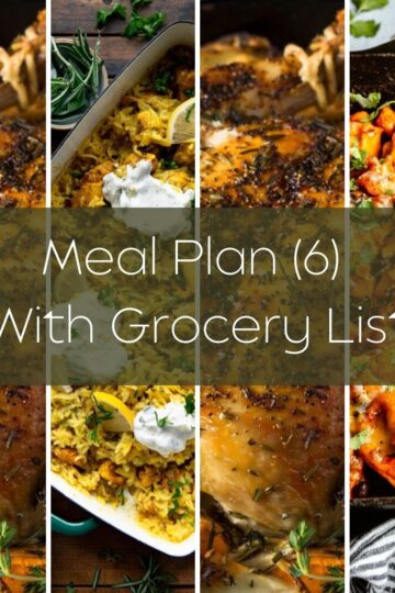Meal Plan (6) With Grocery List