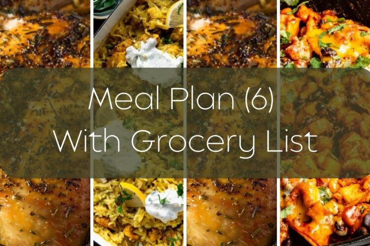 Meal Plan (6) With Grocery List