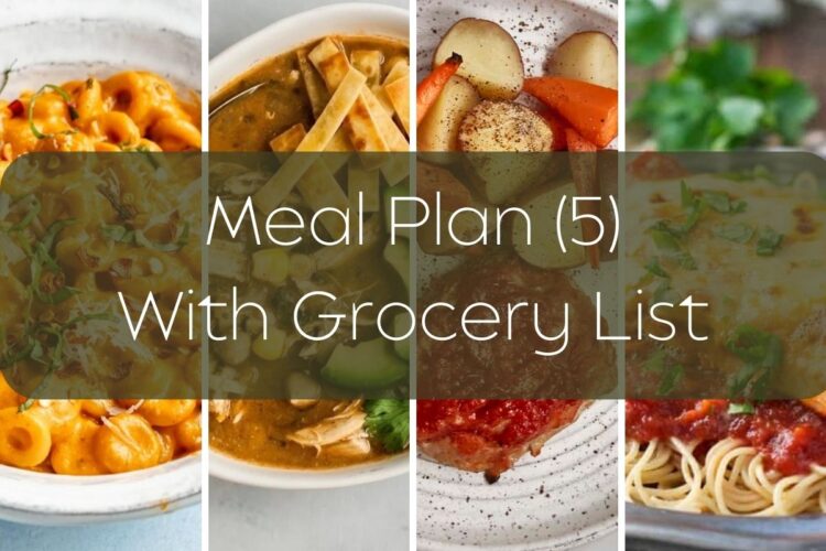 Meal Plan 5 With Grocery List