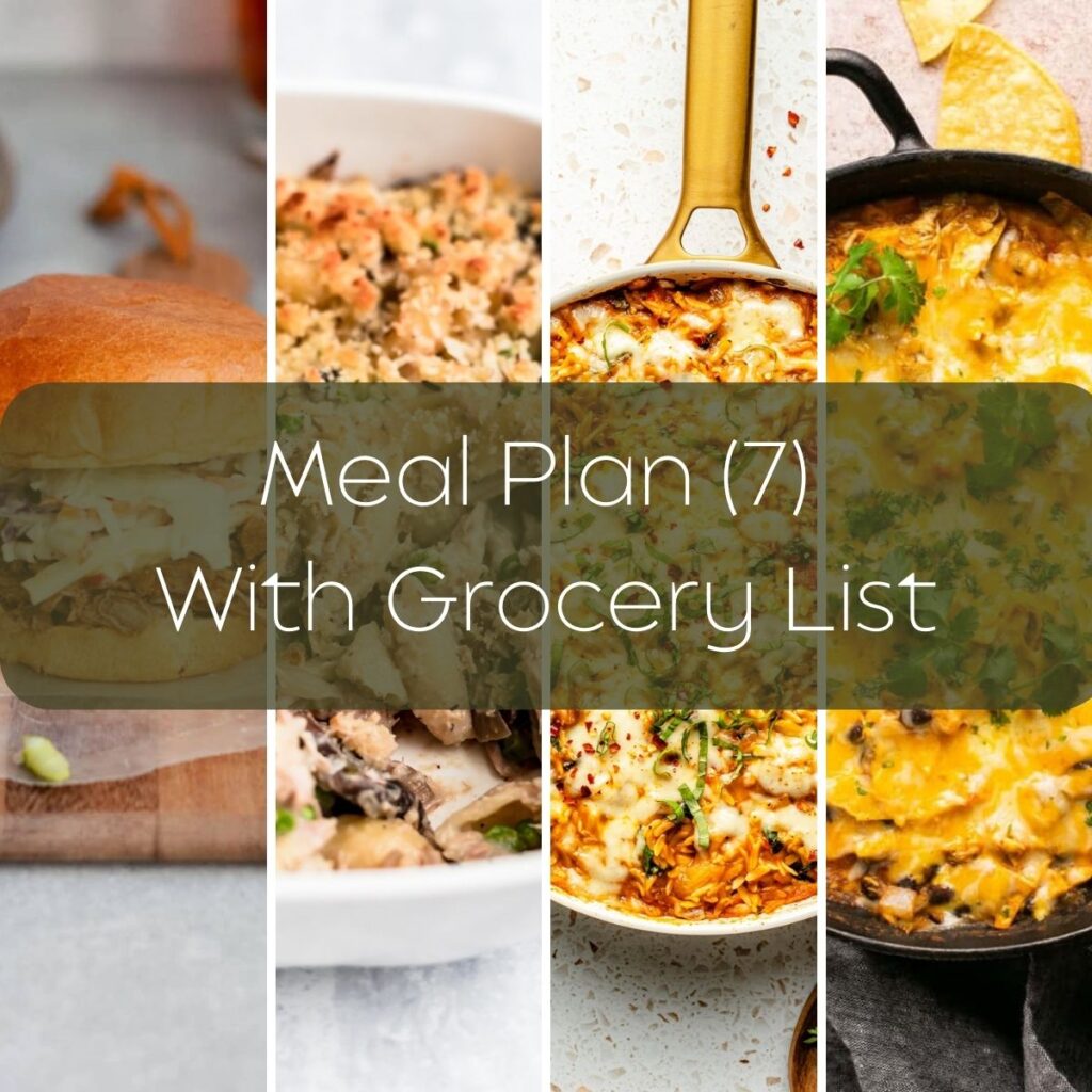 Meal Plan (7) With Grocery List