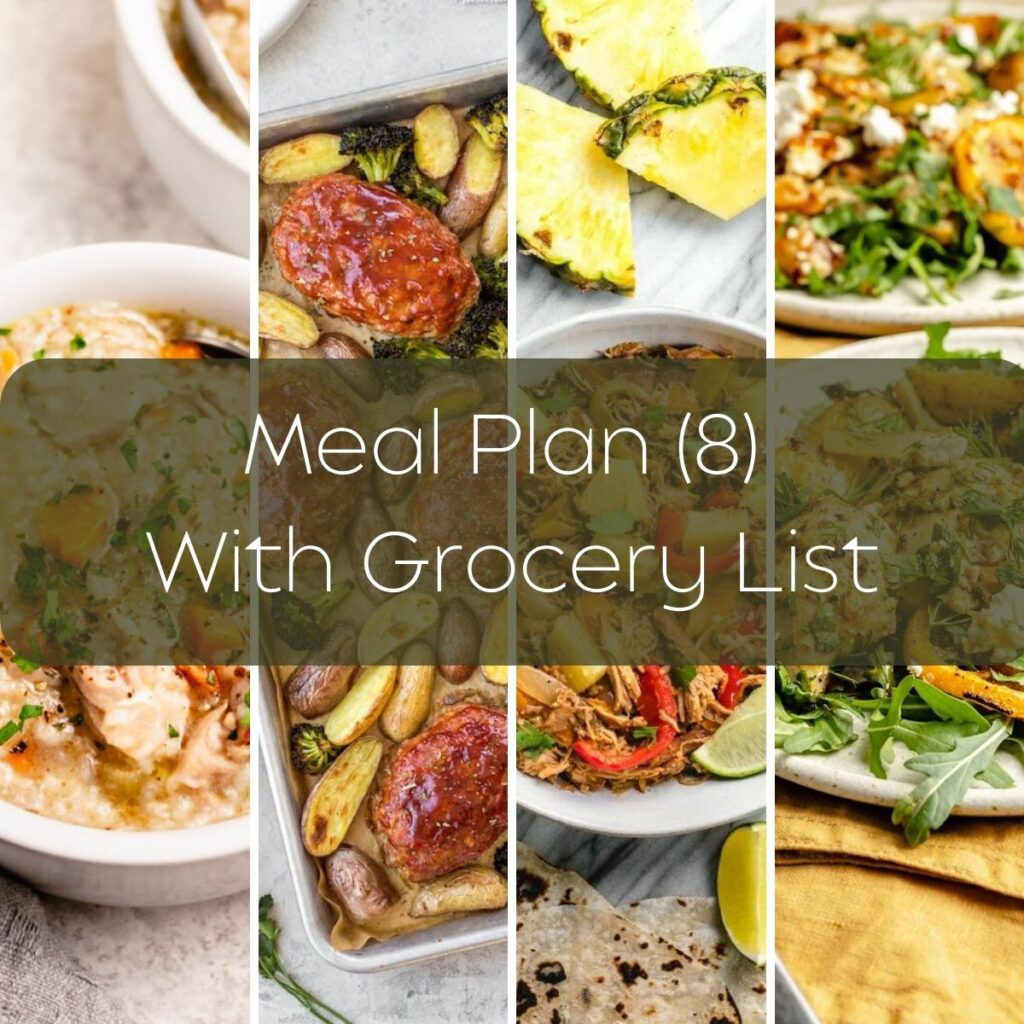 Meal Plan (8) With Grocery List