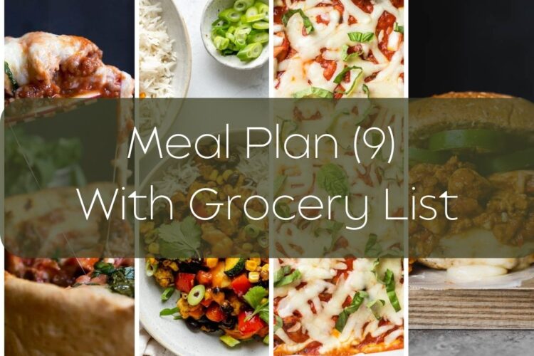 Meal Plan (9) With Grocery List