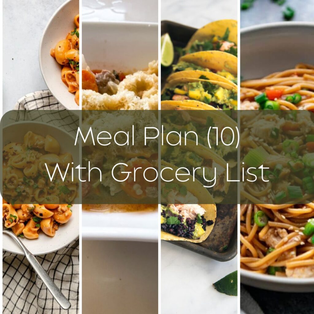 Meal Plan (10) With Grocery List