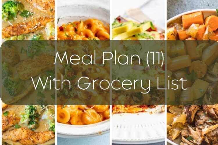 Meal Plan (11) With Grocery List